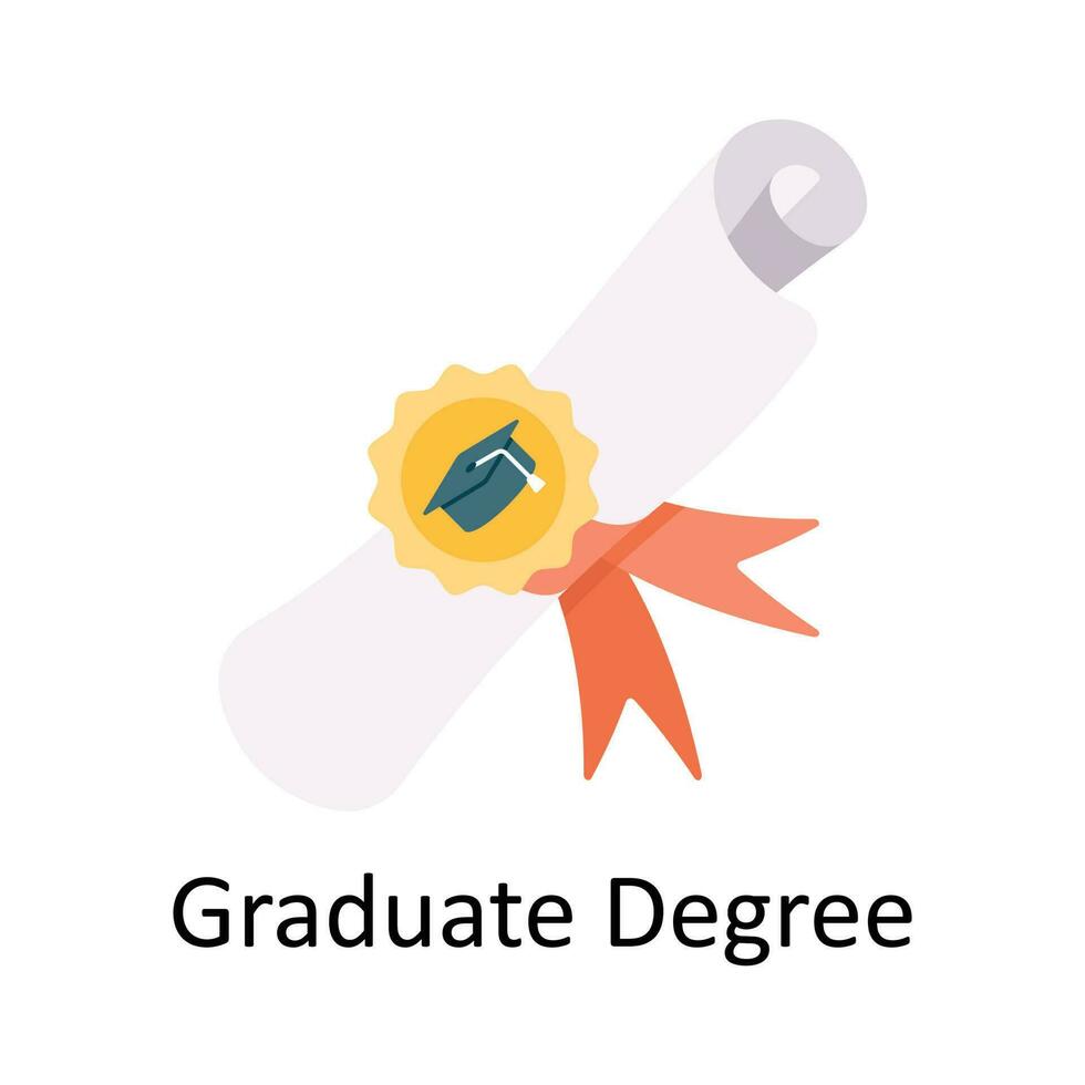 Graduate Degree Vector  Flat Icon Design illustration. Education and learning Symbol on White background EPS 10 File