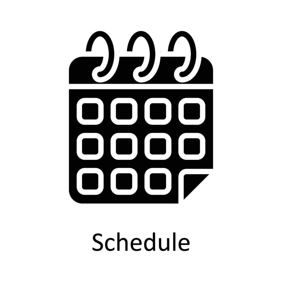 Schedule Vector  Solid Icon Design illustration. User interface Symbol on White background EPS 10 File