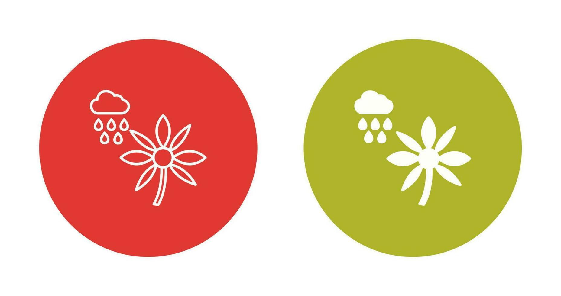 Flower with rain Vector Icon