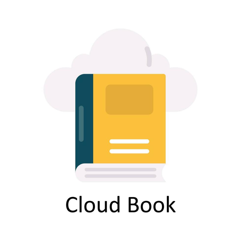 Cloud Book Vector  Flat Icon Design illustration. Education and learning Symbol on White background EPS 10 File