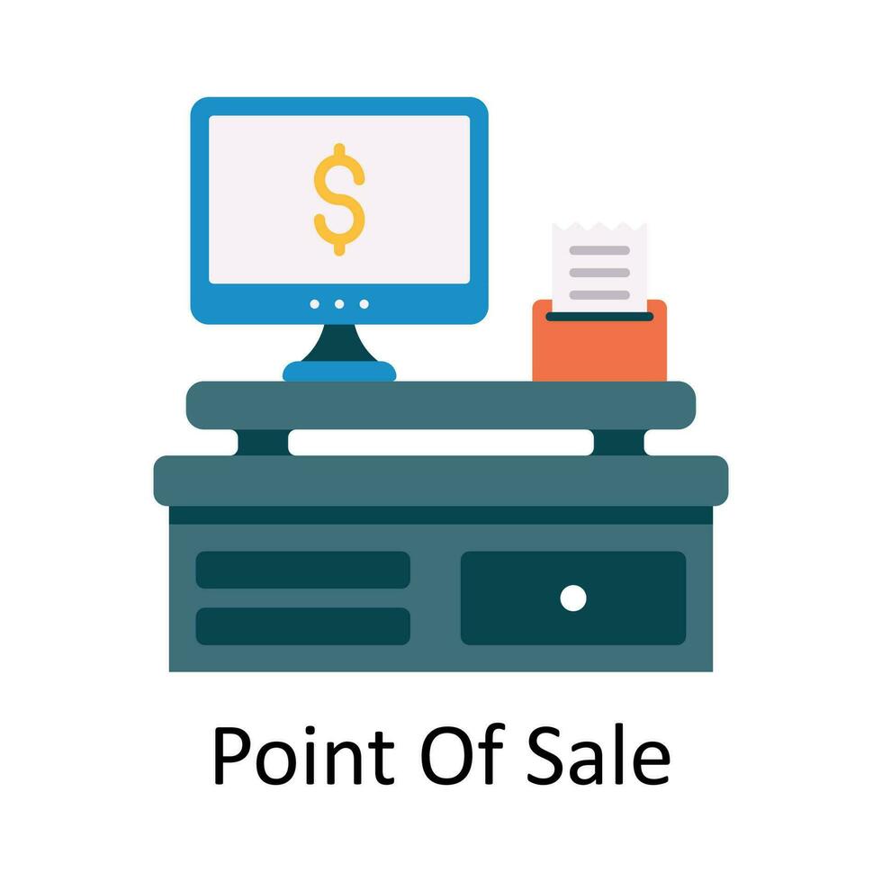 Point Of Sale Vector  Flat Icon Design illustration. Ecommerce and shopping Symbol on White background EPS 10 File