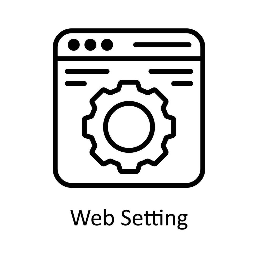 Web Setting Vector  outline Icon Design illustration. User interface Symbol on White background EPS 10 File