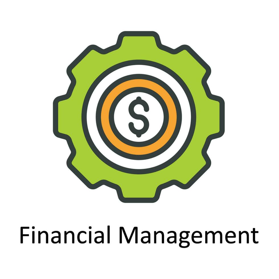 Financial Management Vector Fill outline Icon Design illustration. Seo and web Symbol on White background EPS 10 File