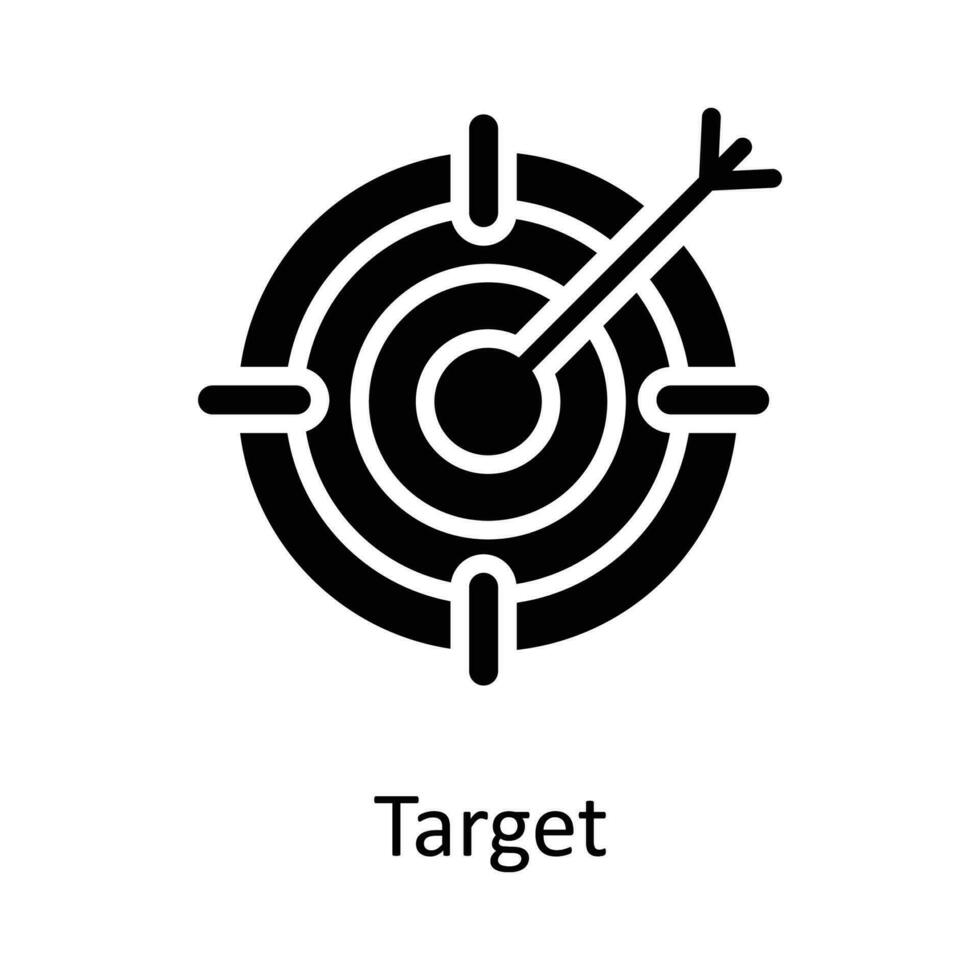 Target  Vector  Solid Icon Design illustration. User interface Symbol on White background EPS 10 File