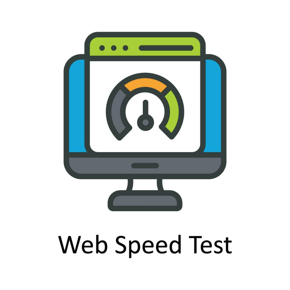 Web Speed Test Vector Fill outline Icon Design illustration. Seo and web Symbol on White background EPS 10 File