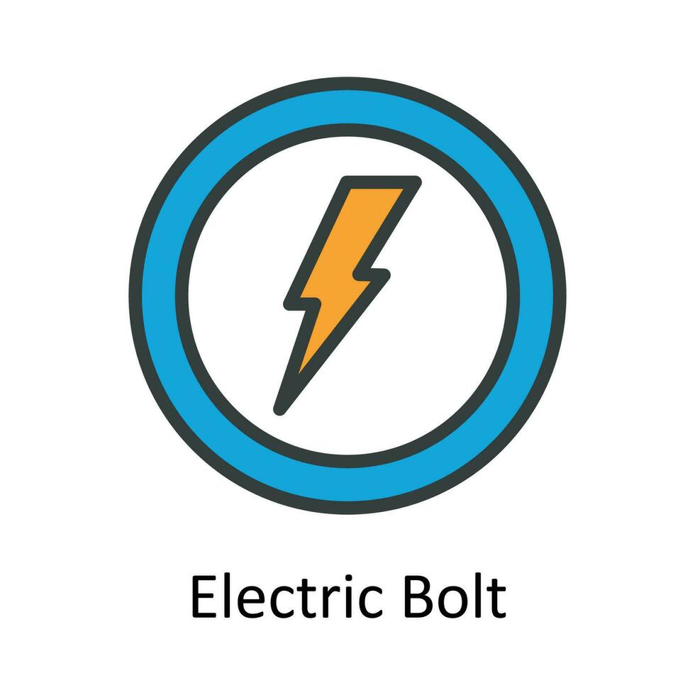 Electric Bolt Vector Fill outline Icon Design illustration. User interface Symbol on White background EPS 10 File