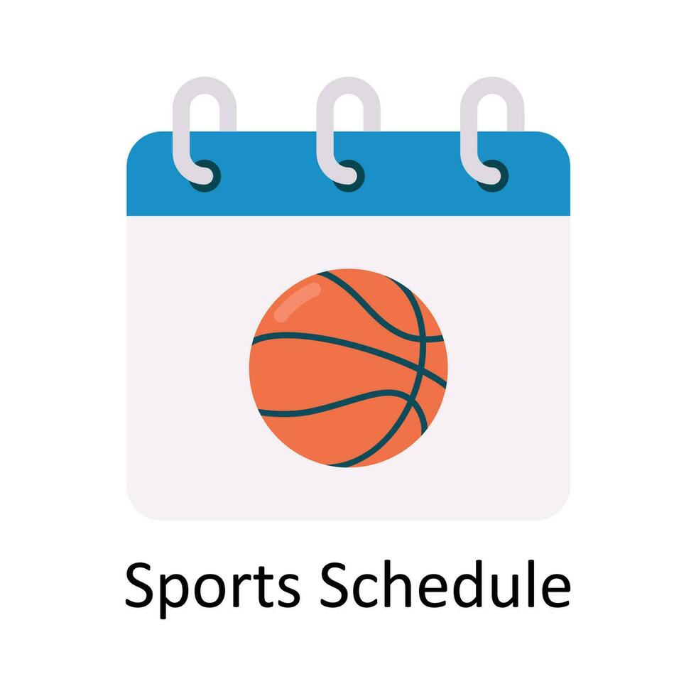 Deportes calendario vector plano icono diseño ilustración. Deportes y juegos símbolo en blanco antecedentes eps 10 archivo