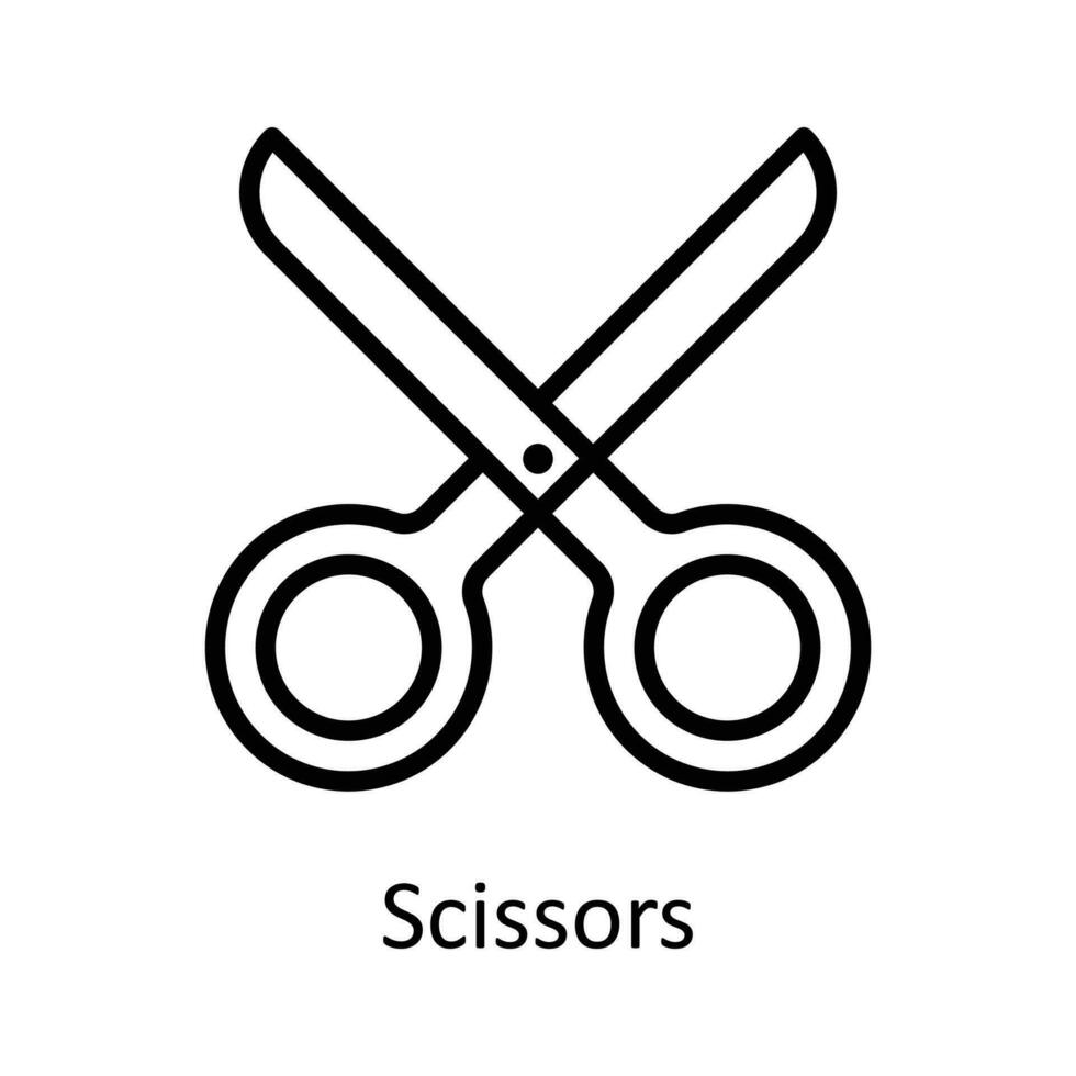 Scissors Vector  outline Icon Design illustration. User interface Symbol on White background EPS 10 File