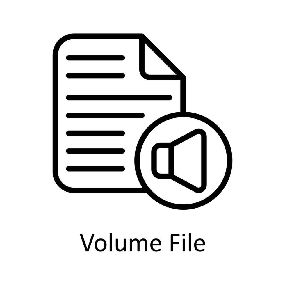 Volume File Vector  outline Icon Design illustration. User interface Symbol on White background EPS 10 File