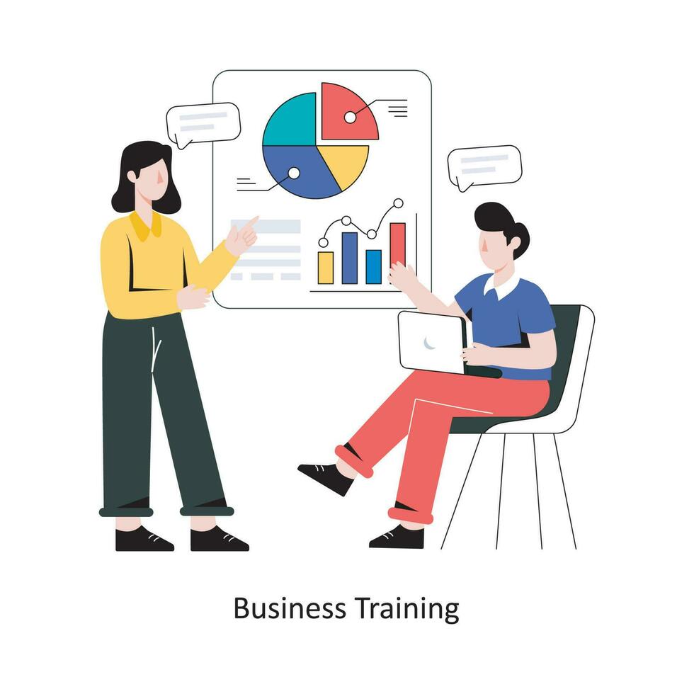 Business Training flat style design vector illustration. stock illustration