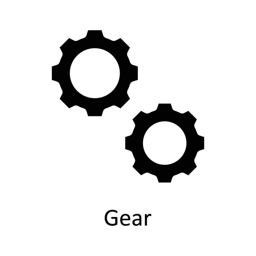 Gear  Vector  Solid Icon Design illustration. User interface Symbol on White background EPS 10 File