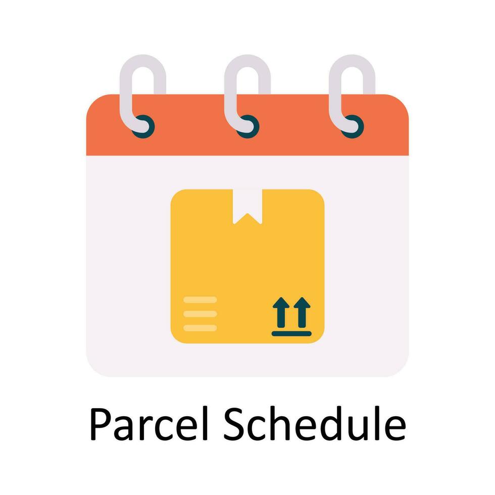 Parcel Schedule Vector  Flat Icon Design illustration. Ecommerce and shopping Symbol on White background EPS 10 File