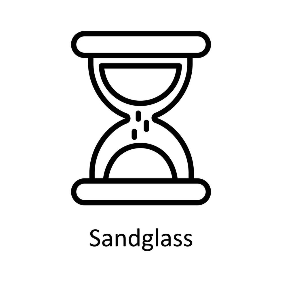 Sand glass  Vector  outline Icon Design illustration. User interface Symbol on White background EPS 10 File