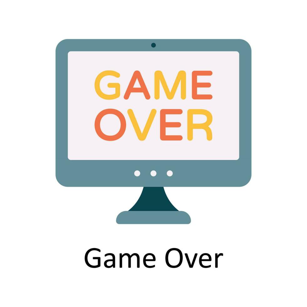 Game Over Vector  Flat Icon Design illustration. Sports and games  Symbol on White background EPS 10 File