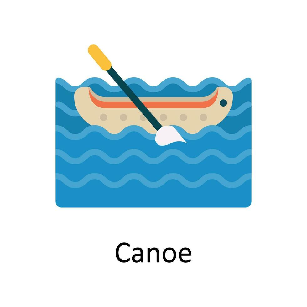 Canoe Vector  Flat Icon Design illustration. Sports and games  Symbol on White background EPS 10 File