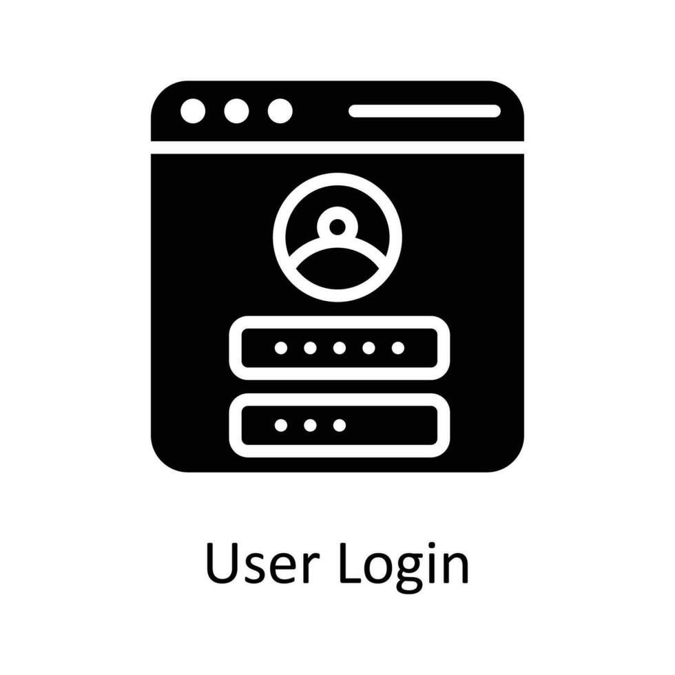 User Login  Vector Solid Icon Design illustration. Seo and web Symbol on White background EPS 10 File