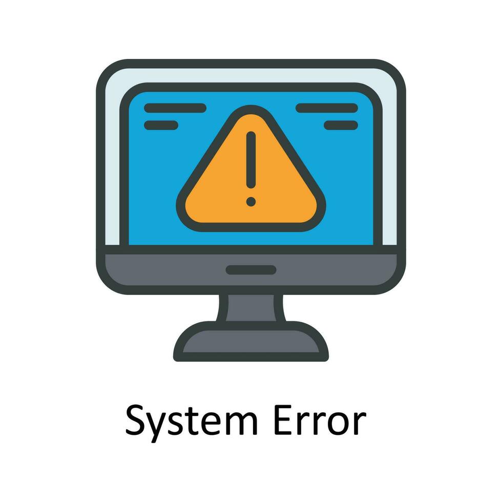 System Error  Vector Fill outline Icon Design illustration. User interface Symbol on White background EPS 10 File