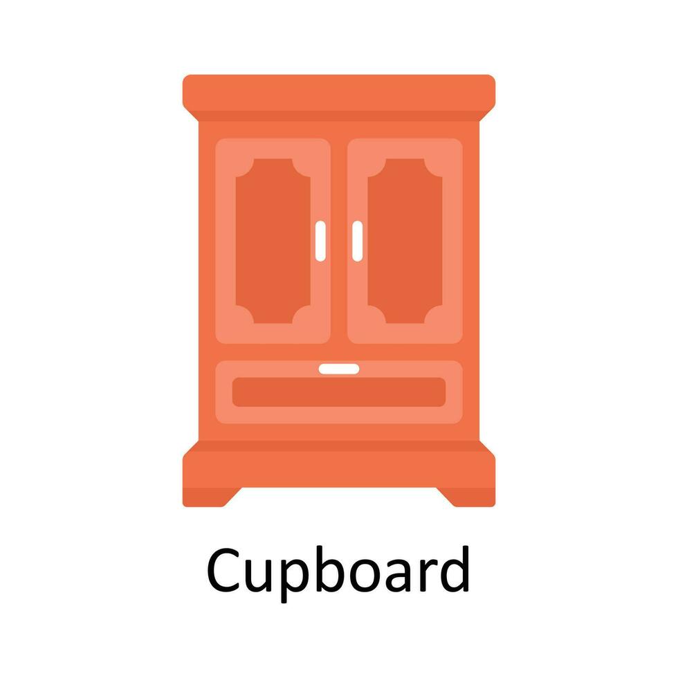 Cupboard Vector  Flat Icon Design illustration. Education and learning Symbol on White background EPS 10 File