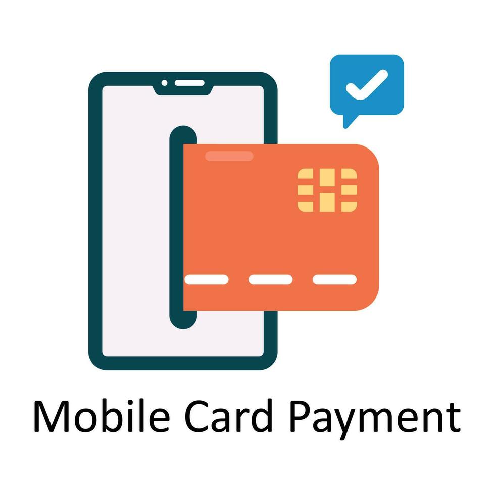 Mobile Card Payment Vector  Flat Icon Design illustration. Ecommerce and shopping Symbol on White background EPS 10 File