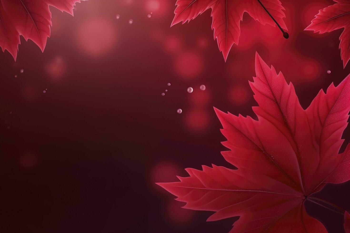 Canada day design of red maple leaves background with copy space, generate ai photo