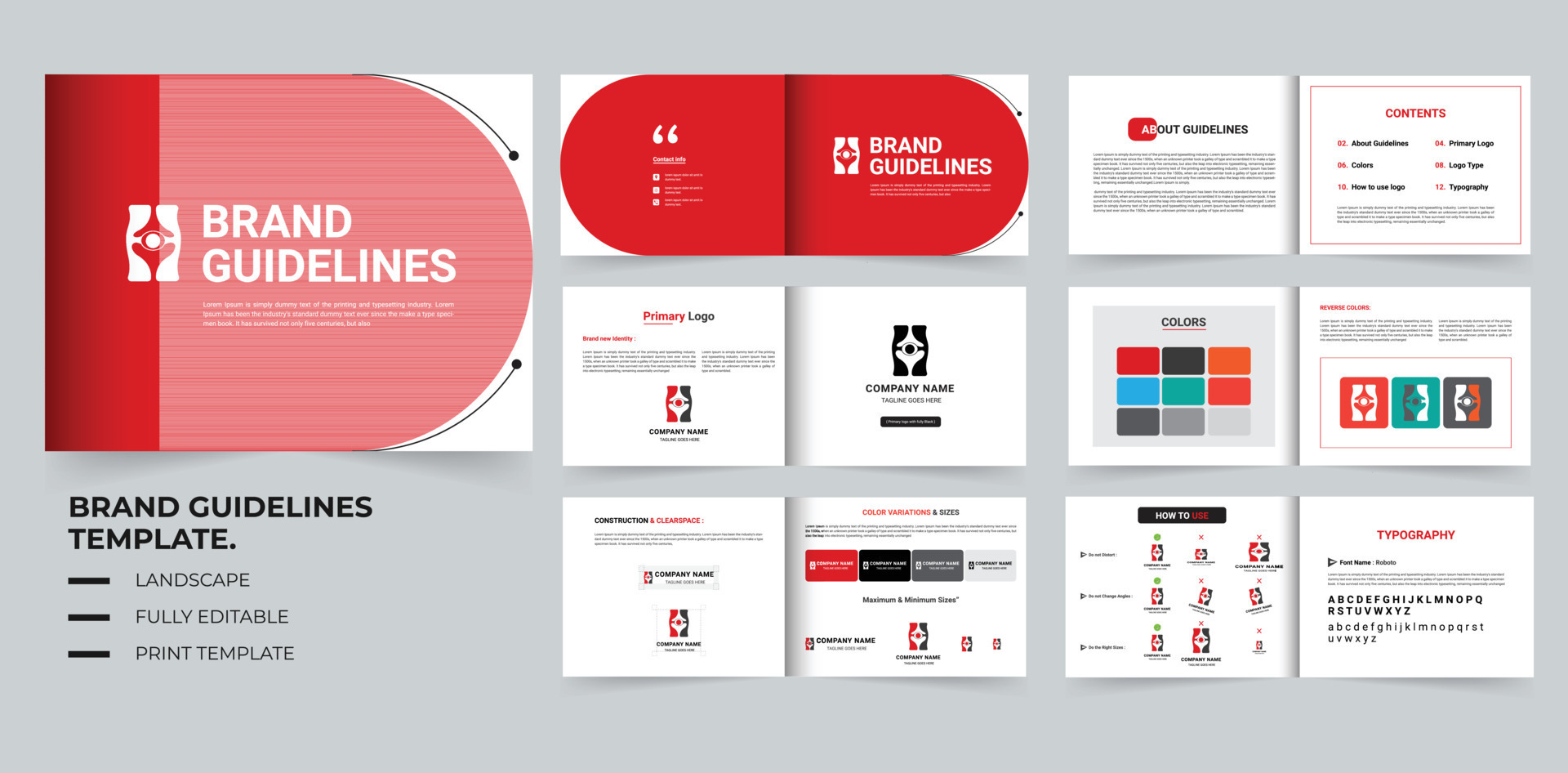 Brand Guidelines template design landscape template 24443720 Vector Art