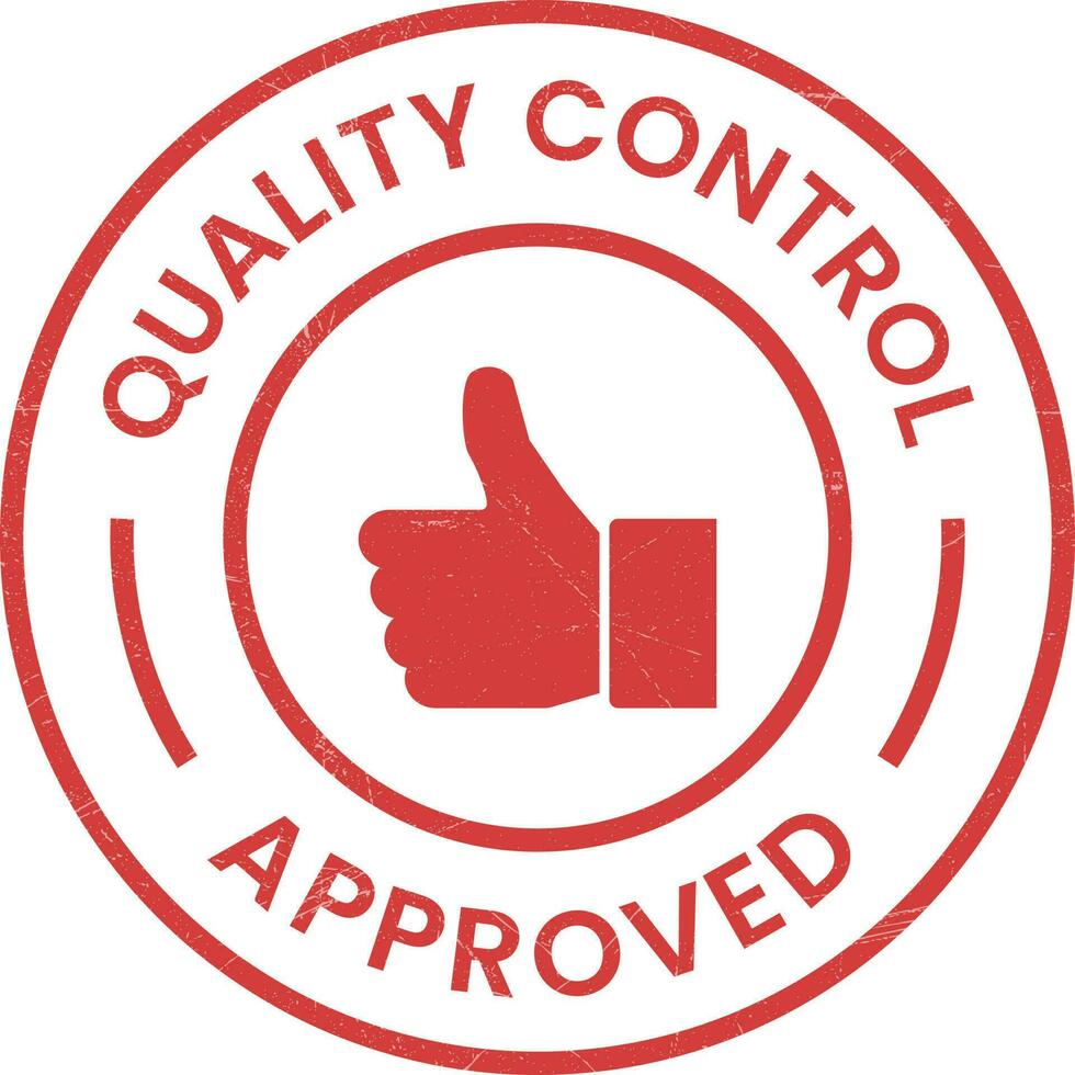 Quality Control Approved Stamp, Badge, Icon, Seal, Emblem, Quality