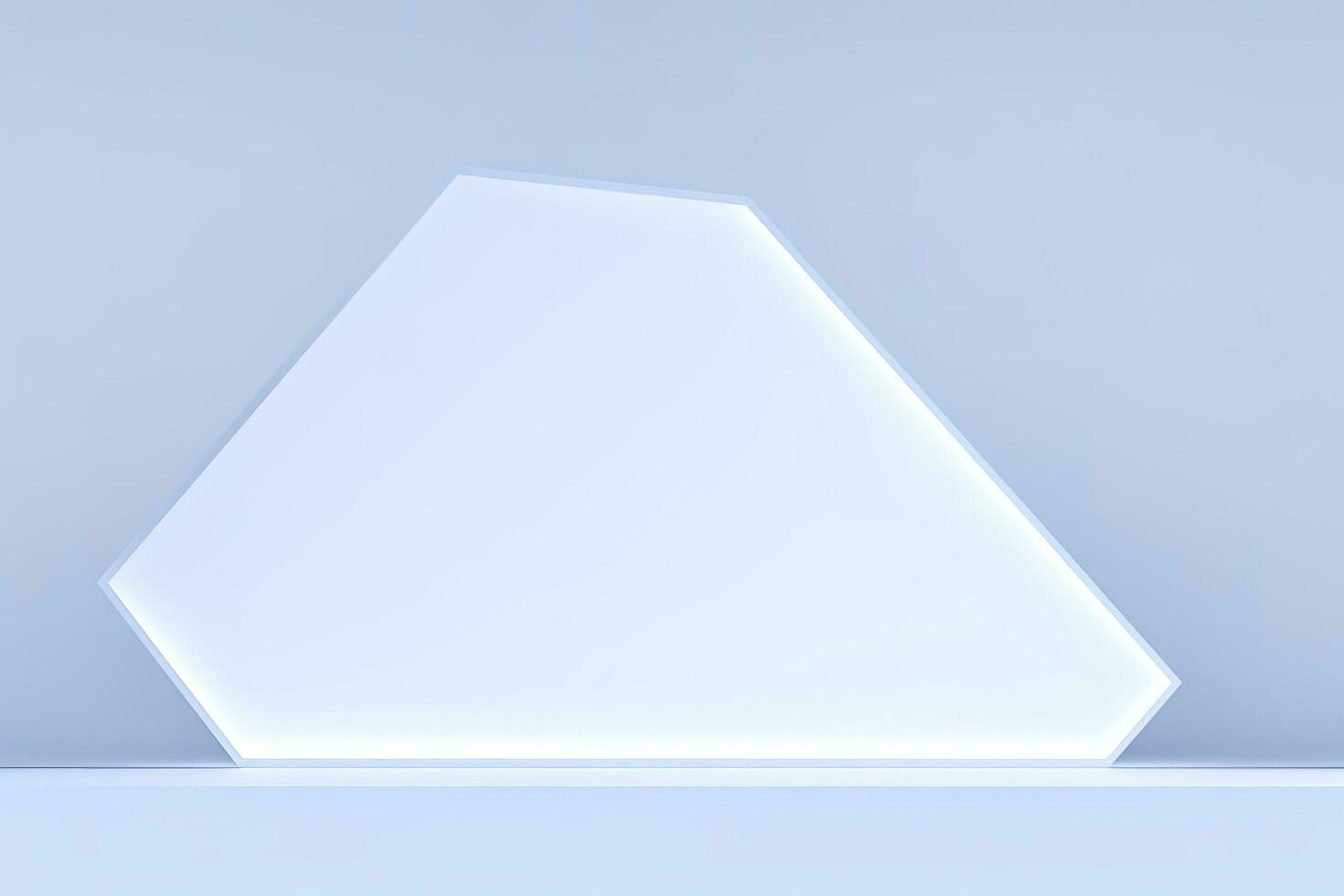 Realistic podium display with neon white lights, Product display background with light frame, White prodium product display with light effect, neon lights background, generate ai photo