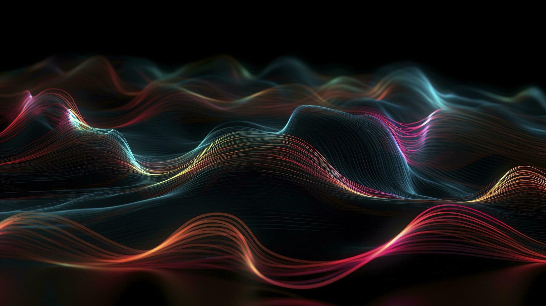 abstract wave background with blue, pink and black lines, in the style of light purple and red, uhd image, sparse backgrounds, smokey background, generate ai photo