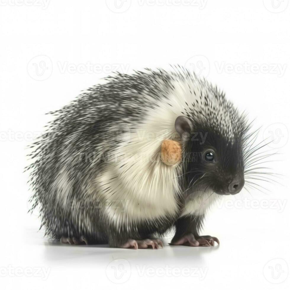 Porcupine isolated on white background, generate ai photo