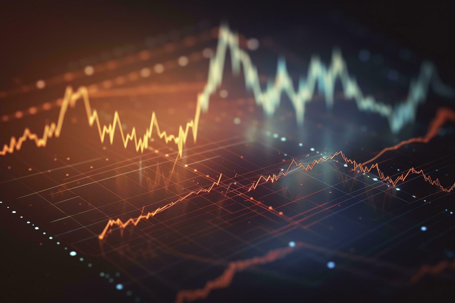 A wave of connecting lines and dots the concept of big data and technology abstract background with dynamic wave with , generate ai photo