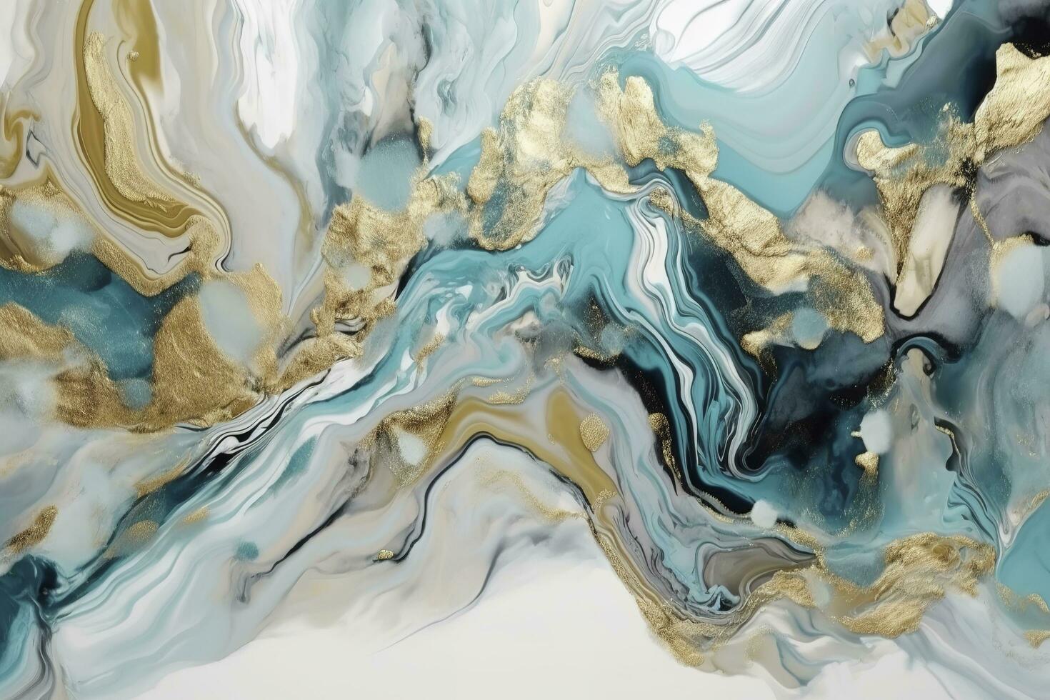 3d resumen mármol fondo de pantalla para pared decoración. resina geoda y resumen arte, funcional arte, me gusta acuarela geoda cuadro. dorado, azul, turquesa, y gris fondo, generar ai foto