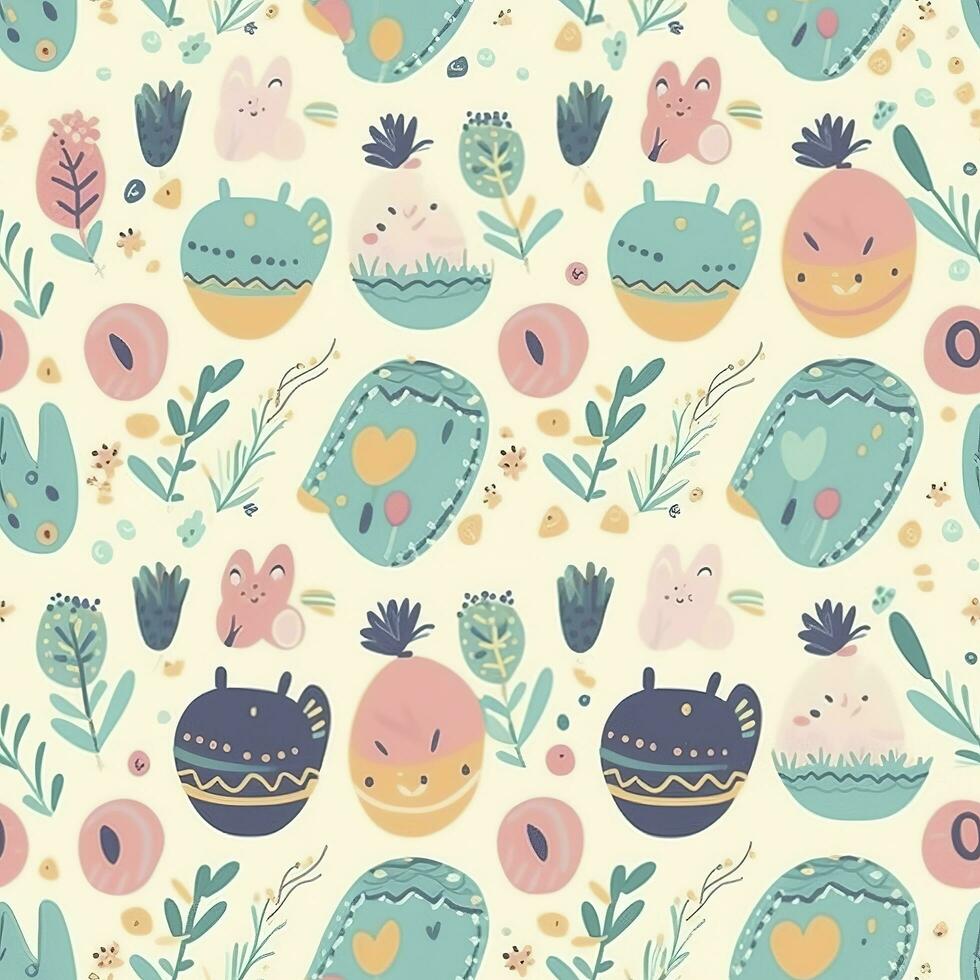 Scandinavian folk art pattern with birds and flowers, generate ai photo