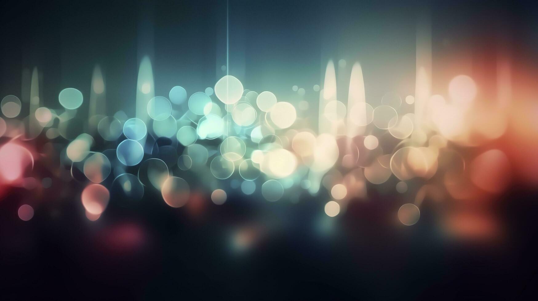 Glass spheres and shimmer against a dark background. Bokeh effect, generate ai photo