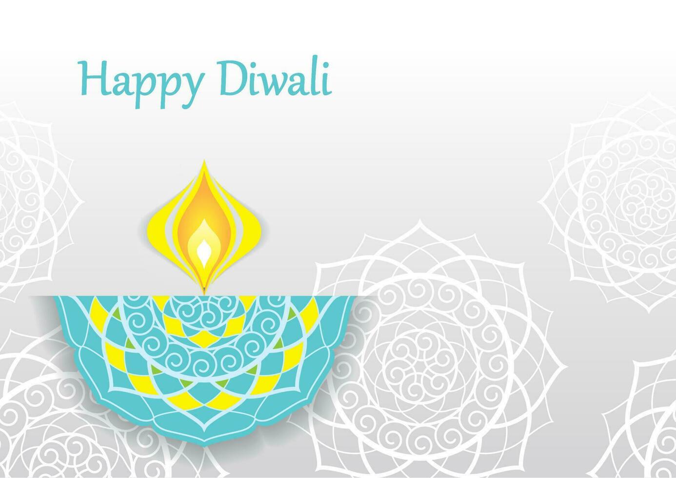 Happy Diwali Vector Background Illustration With A Votive Lamp And Text Space.