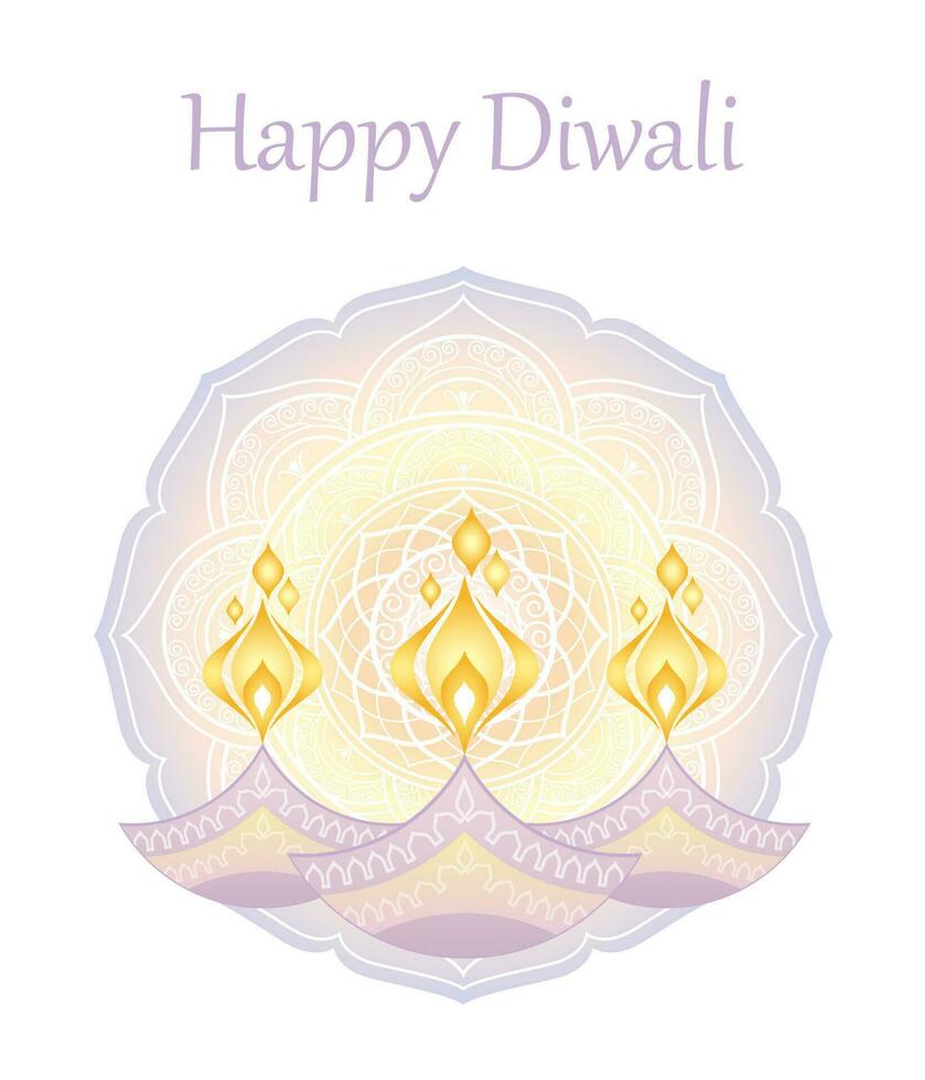 Happy Diwali Vector Symbol Illustration Isolated On A White Background.