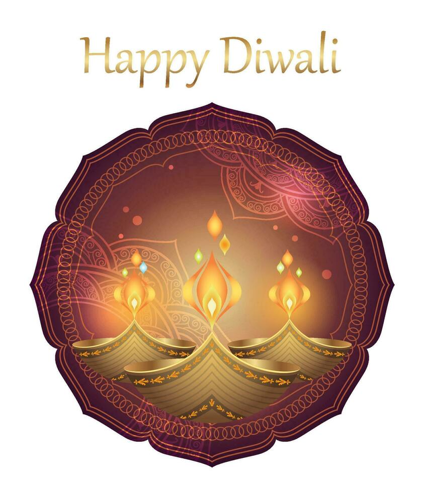 Happy Diwali Vector Symbol Illustration Isolated On A White Background.