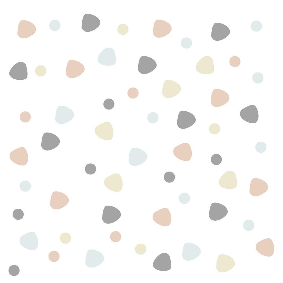 Cute pattern with circles of different cream colors with outline. Flat style. Minimalist, simple. cream tone background. vector