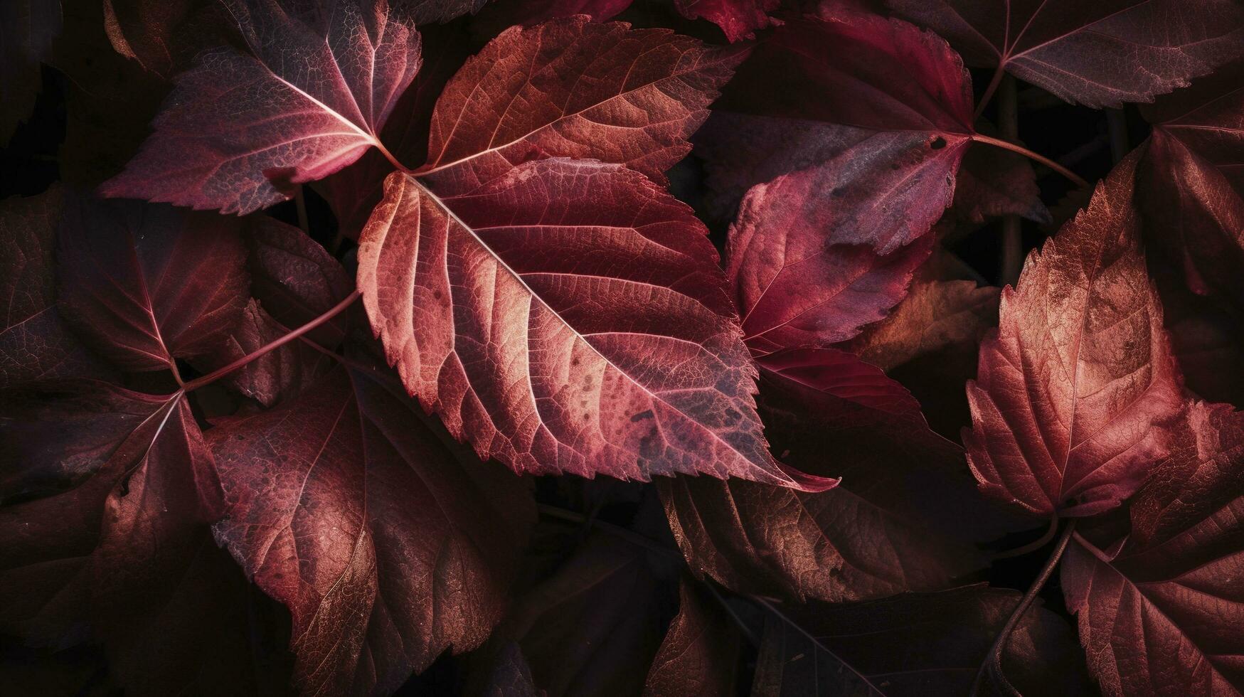 Artistic colorful oak autumn season leaves background, generate ai photo