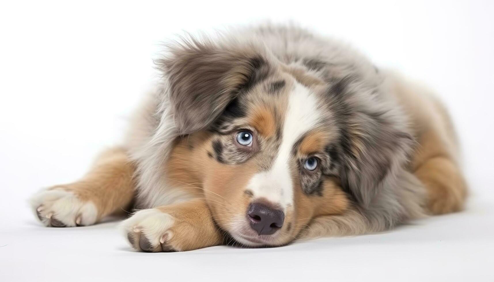 border collie in front of white background, generate ai photo