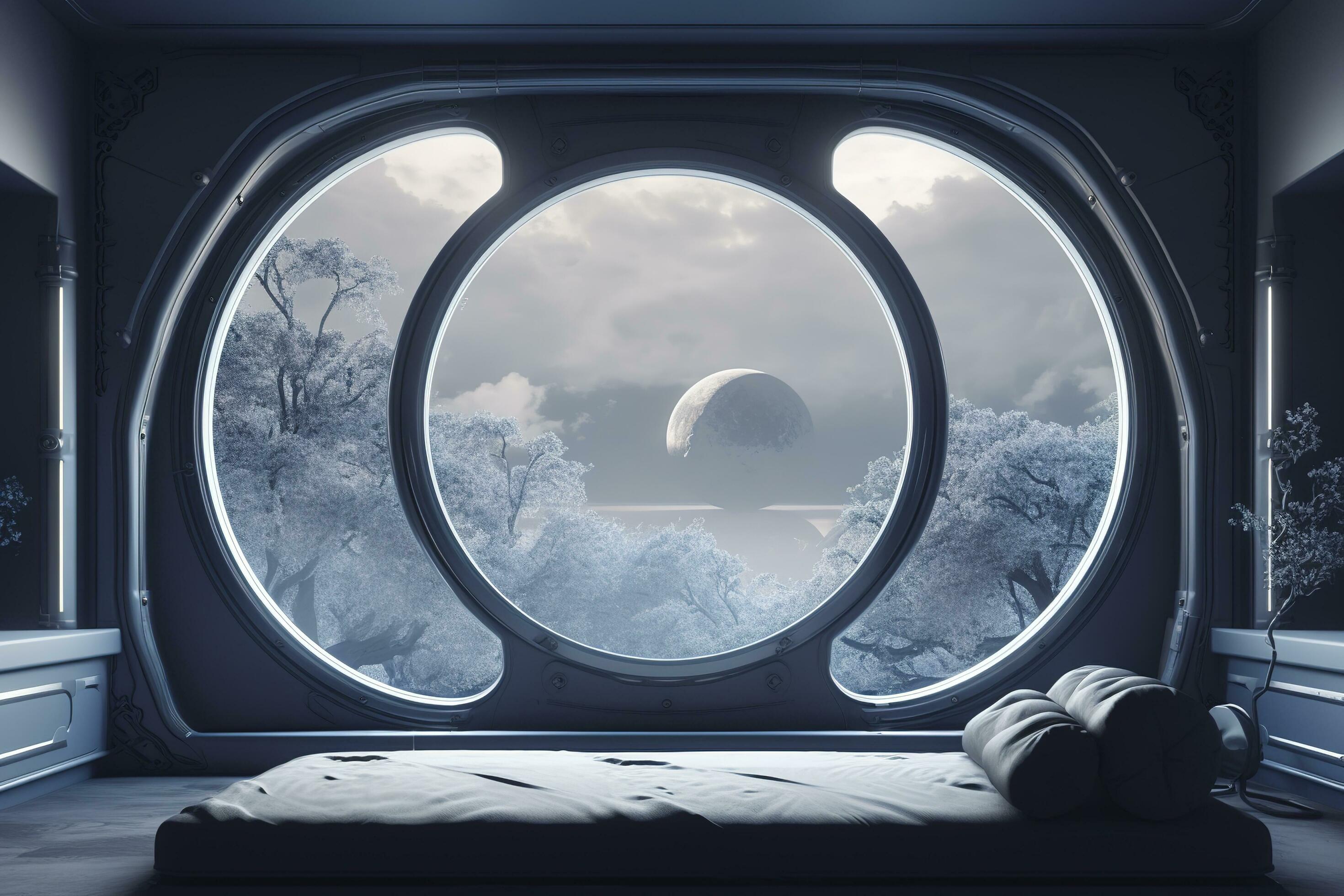 Concept Art Illustration Of Sci Fi Futuristic Interior Of Space Station Concept Art Illustration Of Sci Fi Futuristic Interior Of Space Station