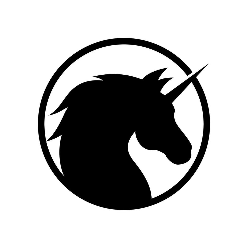 black unicorn vector logo