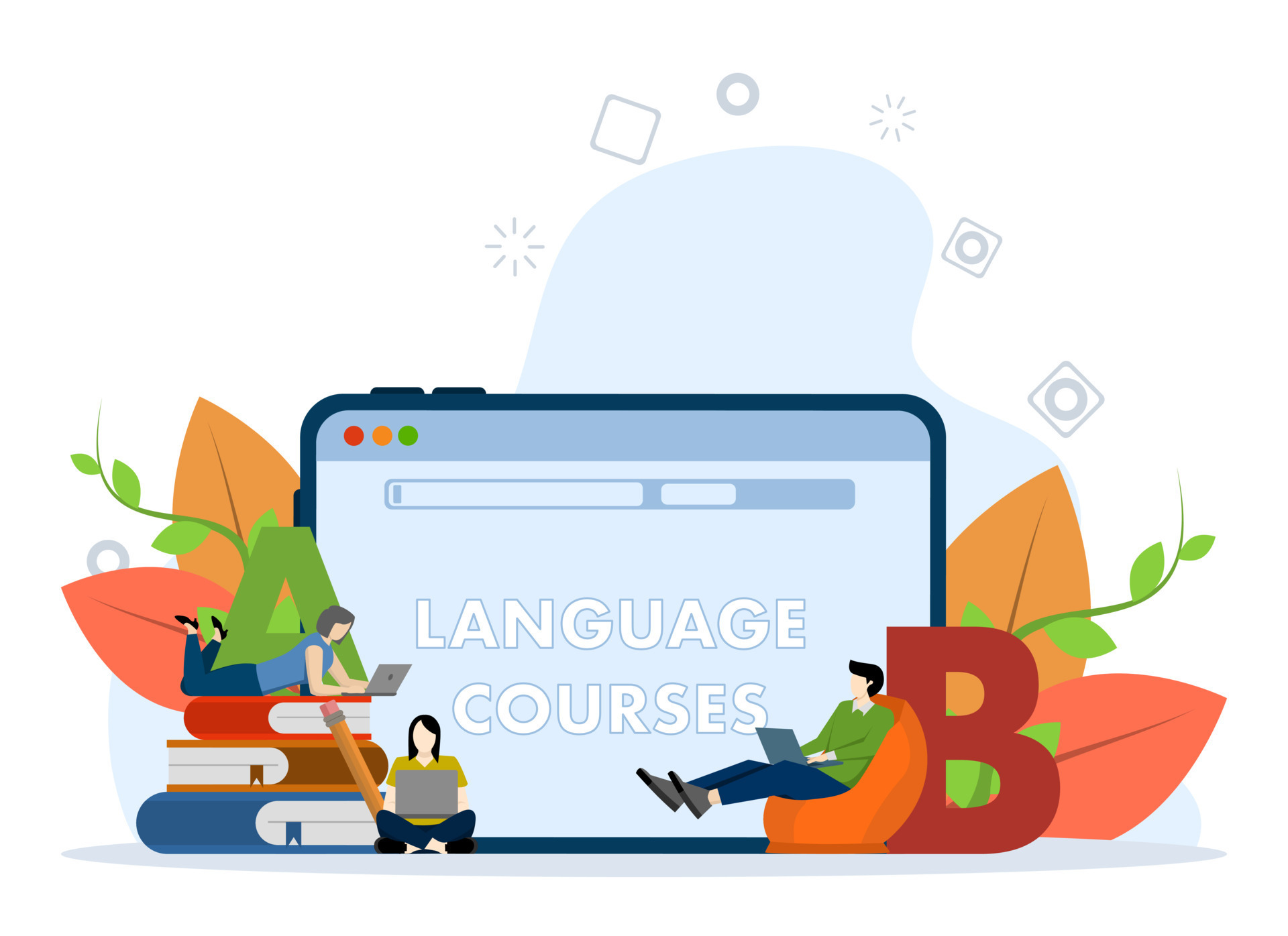 foreign language online learning, girls and boys for language learning