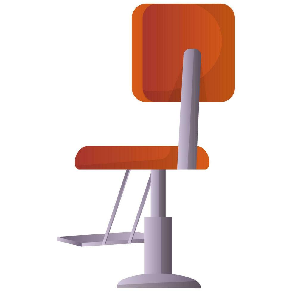 Barber Or Salon Chair Element In Brown And Gray Color. vector