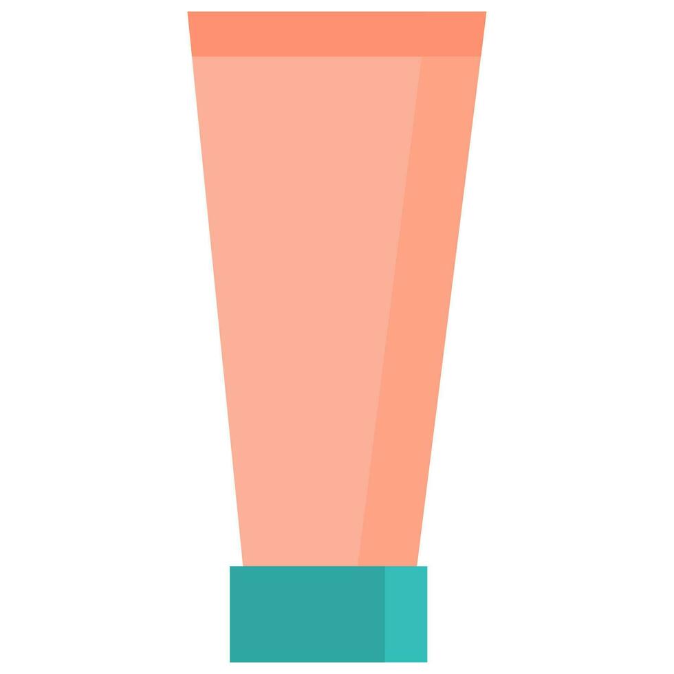 Isolated Cream Tube Element In Orange And Turquoise Color. vector