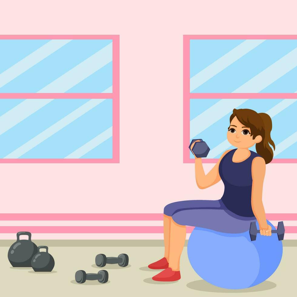 Workout Gym Flat Design Illustration vector