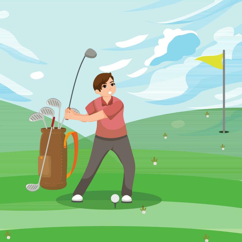 deporte golf plano diseño ilustración vector