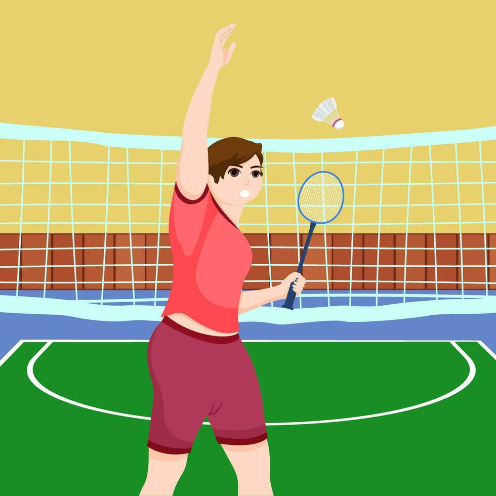 Sport Badminton Flat Design Illustration vector