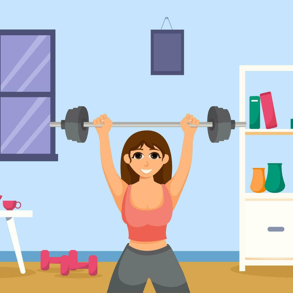 rutina de ejercicio gimnasio plano diseño ilustración vector