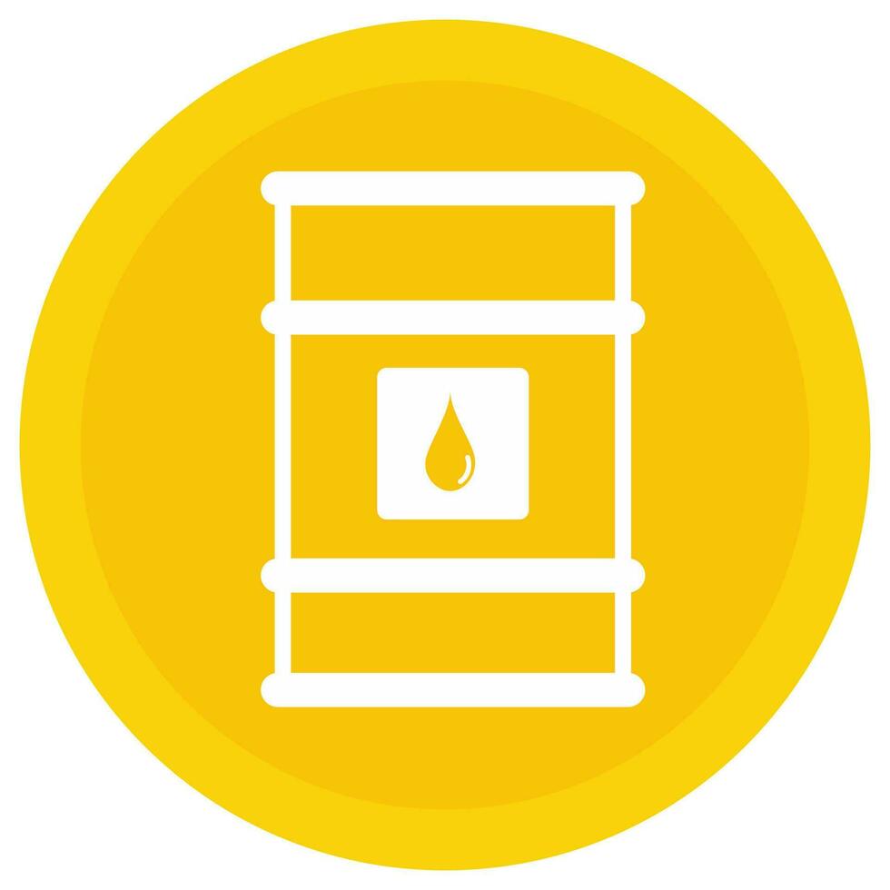 Oil Barrel Icon In White And Yellow Color. vector