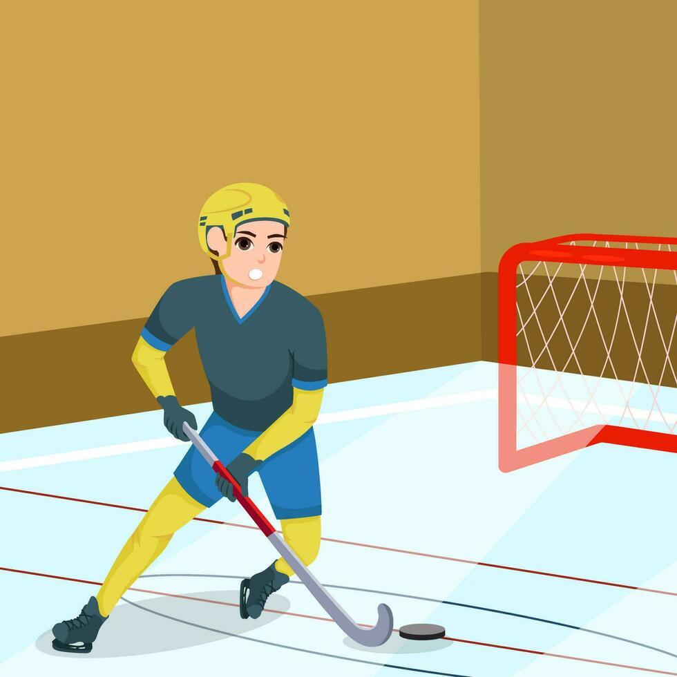 Hockey Sport Flat Design Illustration vector